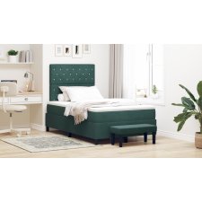 vidaXL Box Spring Ágy Matraccal & Pad Sötét Zöld 120x200 cm Bársony ágy és ágykellék