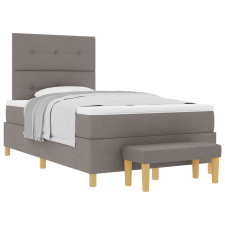 vidaXL Box Spring Ágy Matraccal & Pad Taupe 120x190 cm Szövet (3344286) ágy és ágykellék