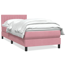 vidaXL Box Spring ágy matraccal rózsaszín 100x220 cm bársony ágy és ágykellék