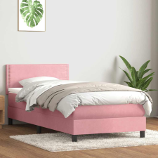 vidaXL Box Spring ágy matraccal rózsaszín 100x220 cm bársony ágy és ágykellék