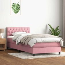 vidaXL Box Spring ágy matraccal rózsaszín 100x220 cm bársony ágy és ágykellék