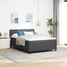 vidaXL Box Spring Ágy Matraccal Sötét Szürke 160x200 cm Kordbársony Anyag ágy és ágykellék