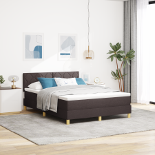 vidaXL Box Spring Ágy Matraccal Sötétbarna 140x190 cm Szövet ágy és ágykellék