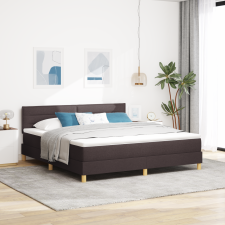 vidaXL Box Spring Ágy matraccal Sötétbarna 180x200 cm Szövet ágy és ágykellék