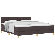 vidaXL Box Spring Ágy matraccal Sötétbarna 180x200 cm Szövet (3339017) ágy és ágykellék