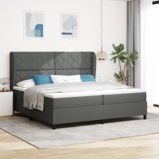 vidaXL Box Spring Ágy Matraccal Sötétszürke 200x200 cm Szövet ágy és ágykellék