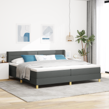 vidaXL Box Spring Ágy Matraccal Sötétszürke 200x200 cm Szövet ágy és ágykellék