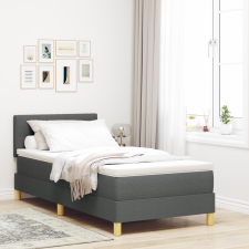 vidaXL Box Spring Ágy matraccal Sötétszürke 90x200 cm Szövet ágy és ágykellék
