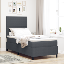 vidaXL Box Spring Ágy Matraccal Sötétszürke Egyszemélyes Kordbársony ágy és ágykellék