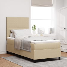 vidaXL Box Spring Ágy Matraccal Világos Zöld Szürke 100x200 cm Kordbársony Anyag ágy és ágykellék