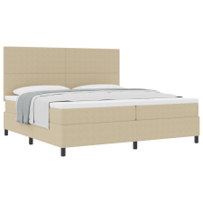 vidaXL Box Spring Ágy Matraccal Világos Zöld Szürke 200x200 cm Kordbársony (3337574) ágy és ágykellék