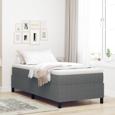 vidaXL Box Spring Ágy Matraccal Világosszürke 100x200 cm Kordbársony ágy és ágykellék