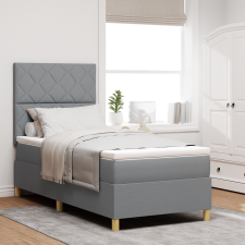 vidaXL Box Spring Ágy Matraccal Világosszürke 100x200 cm Szövet ágy és ágykellék