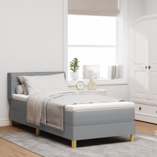 vidaXL Box Spring Ágy Matraccal Világosszürke 100x200 cm Szövet ágy és ágykellék