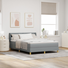 vidaXL Box Spring Ágy Matraccal - Világosszürke, 160x200 cm Textil ágy és ágykellék