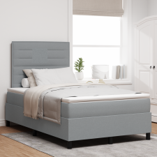 vidaXL Box Spring Ágy Matraccal Világosszürke Kis Dupla Szövet ágy és ágykellék