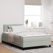 vidaXL Box Spring Ágy Matraccal Világosszürke Kis Kétszemélyes Bársony ágy és ágykellék