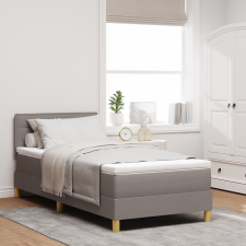 vidaXL Box Spring Ágy Matrachoz & LED Taupe 90x200 cm Szövet ágy és ágykellék