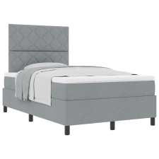 vidaXL Box Spring Ágy matresszel Világosszürke Kis Dupla Szövet (3339448) ágy és ágykellék
