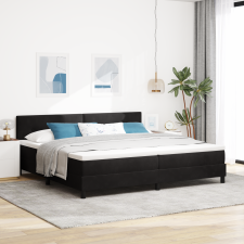 vidaXL Box Spring Ágy Mattal & LED Fekete 200x200 cm Bársony ágy és ágykellék