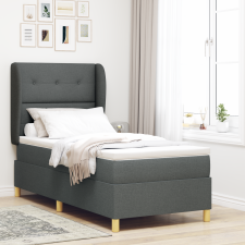 vidaXL Box Tavas Ágy Matrac Sötétszürke 100x200 cm Szövet ágy és ágykellék