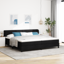 vidaXL Box Tavasos Ágy Matrac Fekete 200x200 cm Szövet ágy és ágykellék