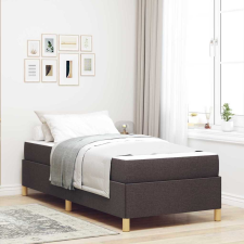 vidaXL Boxrugós ágy Egyéb Sötétbarna és fehér 100 x 200 cm szövet ágy és ágykellék