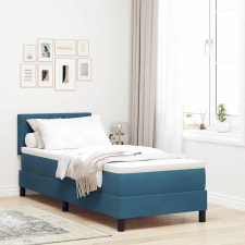 vidaXL Boxrugós ágy fejtámlával Sötét kék 80 x 200 cm Bársony ágy és ágykellék