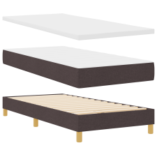 vidaXL Boxrugós ágy fejtámlával sötétbarna 100 x 200 cm Hab és Kárpit (3341345) ágy és ágykellék