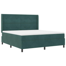 vidaXL Boxrugós ágy fejtámlával Sötétzöld 180 x 200 cm Bársony (3342023) ágy és ágykellék