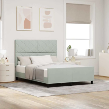 vidaXL Boxrugós ágy fejtámlával Világosszürke 140 x 200 cm Bársony ágy és ágykellék