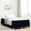 vidaXL Boxrugós ágy Fekete és fehér és fekete 120 x 190 cm szövet