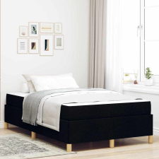 vidaXL Boxrugós ágy Fekete és fehér és fekete 120 x 190 cm szövet ágy és ágykellék