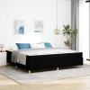 vidaXL Boxrugós ágy Fekete és fehér és fekete 200 x 200 cm szövet