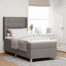 vidaXL Boxrugós ágy LED szalagokkal Tópszínű 90 x 200 cm szövet ágy és ágykellék
