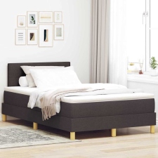 vidaXL Boxrugós ágy matracmal sötétbarna 120 x 190 cm szövet ágy és ágykellék