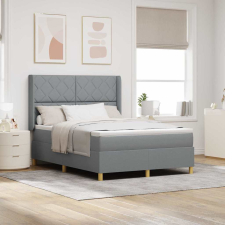 vidaXL Boxrugós ágy matracmal Világosszürke 160 x 200 cm szövet ágy és ágykellék