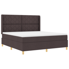 vidaXL Boxrugós Ágy Matracra & LED Sötétbarna 180x200 cm Szövet (3343773) ágy és ágykellék
