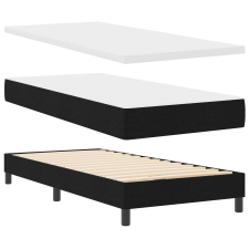 vidaXL Boxrugós ágy párnával fejtámlával Fekete 100 x 200 cm Kárpit (3341155) ágy és ágykellék