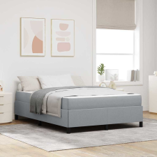 vidaXL Boxrugós ágy Világosszürke és fekete 160 x 200 cm ágy és ágykellék