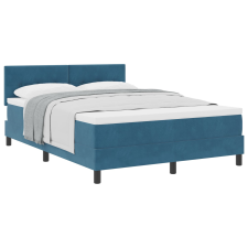 vidaXL Boxspring Ágy Matrac 140x200 cm Sötét Kék Pehely (3339180) ágy és ágykellék