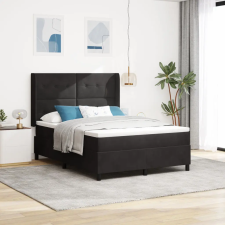 vidaXL Boxspring Ágy Matrac &amp;amp; LED Fekete 140x200 cm Bársony ágy és ágykellék