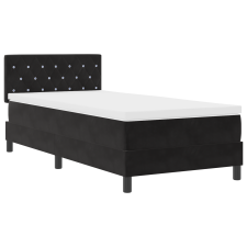 vidaXL Boxspring Ágy Matrac és LED-fények Fekete 90x200 cm Bársonyos (3342562) ágy és ágykellék