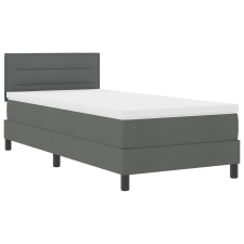 vidaXL Boxspring Ágy Matrac és LED Gyönyörű Sötétszürke 90x200 cm Szövet (3342101) ágy és ágykellék