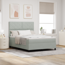 vidaXL Boxspring Ágy Matrac Fény Szürke 160x200 cm Bársony ágy és ágykellék
