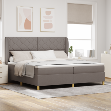 vidaXL Boxspring Ágy Matrac Kávébarna 200x200 cm Szövet ágy és ágykellék