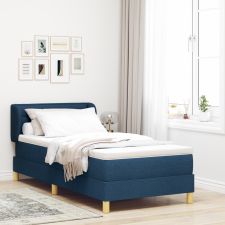 vidaXL Boxspring Ágy Matrac Kék 100x200 cm Szövet ágy és ágykellék