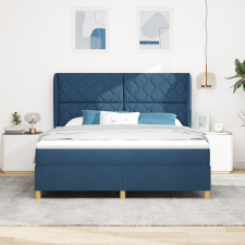 vidaXL Boxspring Ágy Matrac Kék 180x200 cm Szövet ágy és ágykellék