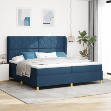 vidaXL Boxspring Ágy Matrac Kék - 200x200 cm, Szövet ágy és ágykellék