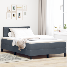 vidaXL Boxspring Ágy Matrac Kék Színű Kicsi Kétszemélyes Bársony ágy és ágykellék